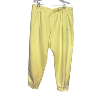 Nike Sportswear Swoosh Club Fleece Jogger Sweatpants Mens 4XL Yellow Tapered NWT